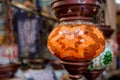 Istanbul, Turkey - January 2022 - Colourful turkish lamp at the Grand Bazaar Royalty Free Stock Photo