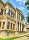 Coastal facade of the Dolmabahce Palace. Besiktas district, Istanbul, Turkey.