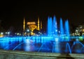 The Sultan Ahmet Camii mosque at night. Istanbul, Turkey. Royalty Free Stock Photo