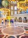 The Nave of the Hagia Sophia mosque. Istanbul, Turkey.