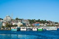 ISTANBUL, TURKEY Ã¢â¬â July 29 , 2018: Muslim architecture and water transport in Turkey - Beautiful View touristic landmarks from