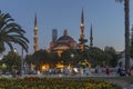 Night photo of Blue Mosque in city of Istanbul, Turkey Royalty Free Stock Photo