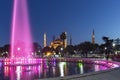 Night photo of Blue Mosque in city of Istanbul, Turkey Royalty Free Stock Photo