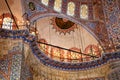 ISTANBUL, TURKEY - JULY 06, 2018: View of the ceiling of the Blue Mosque (also known as the Sultan Ahmed Mosque). Royalty Free Stock Photo