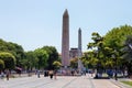 ISTANBUL, TURKEY - JULY 05, 2018: View of the Obelisk of Theodosius. Is the Egyptian obelisk of Pharaoh Thutmose III re-erected in