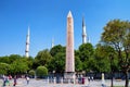 ISTANBUL, TURKEY - JULY 05, 2018: View of the Obelisk of Theodosius. Is the Egyptian obelisk of Pharaoh Thutmose III re-erected in