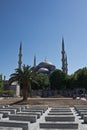 Istanbul, Turkey - June 29, 2012: beautiful famous sultan ahmet mosque in blue sky isolated