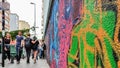 Istanbul, Turkey - June 02, 2017: Colorful portrait graffitis painted on the wall in Kadikoy district of Istanbul city.