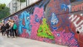 Istanbul, Turkey - June 02, 2017: Colorful portrait graffitis painted on the wall in Kadikoy district of Istanbul city.