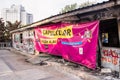 Ruined building exterior during the Gezi Park protests in Istanbul, Turkey Royalty Free Stock Photo