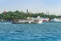 Istanbul, Turkey, 11 June 2007: Ships in front of the Topkapi Pa