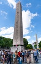 Istanbul, Turkey - June 18 2022: View of the Obelisk of Theodosius. Is the Egyptian obelisk of Pharaoh Thutmose III re-erected in