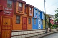 Old small wooden colorfull houses in the Fatih district