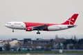 Qeshm Air Airbus A300 EP-FQM passenger plane arrival and landing at Istanbul Ataturk Airport