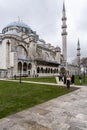 ISTANBUL, TURKEY - MARCH 23, 2023: Suleymaniye mosque - Tomb of the turkish sultan Suleyman and his wife Hurrem (Roksolana
