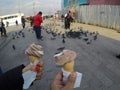 Istanbul, TurkeyÃ¢â¬â March 6, 2019: Ice Cream with lovely couple hands