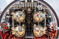 Istanbul, Turkey, 23 March 2019: Torpedo room on a combat submarine torpedo launching tube. Rahmi M. Koc Industrial