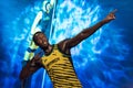 Usain Bolt wax figure at Madame Tussauds wax museum in Istanbul.