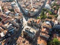 Istanbul, Turkey - May 23, 2018: Aerial Drone View of Istanbul Kadikoy Square / Bull Statue.