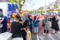 AK Party tent in the neighbourhood of Uskudar during 2023 elections, Istanbul, Turkey