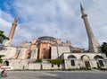 Ayasofya or Hagia Sophia, a Greek Orthodox church, currently a mosque, located in Sultanahmet Square, Istanbul, Turkey Royalty Free Stock Photo