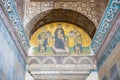 Istanbul, Turkey - May 28, 2022: Byzantine mosaic of the Virgin in Hagia Sophia in Istanbul, Turkey Royalty Free Stock Photo