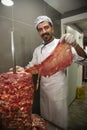 A chef preparing Turkish Doner Kebab