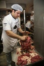 A chef preparing Turkish Doner Kebab