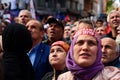 Istanbul, Turkey - 13 May 2023: The crowd is seen at a Recep Tayyip Erdogan presidential elections rally in Kizilay Meydani.