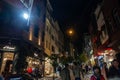 Selective blur on a crowd rushing in a narrow street of Galata hill in Beyoglu district Royalty Free Stock Photo