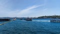 Karakoy passenger pier. It was taken over the Galata Bridge. Royalty Free Stock Photo