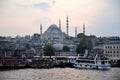 Istanbul, Turkey - May 10, 2018: Suleymaniye Mosque from Galata Bridge Royalty Free Stock Photo