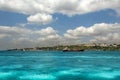 Istanbul, Turkey, 3 May 2006: Tanker ship in front of Topkapi Pa