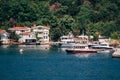 Traditional and Modern Mansions on the Bosporus Strait Waterside Royalty Free Stock Photo