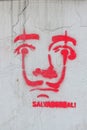 Tribute Graffiti to Salvador Dali in a street of Istanbul. The painter is considered one of the greatest representatives of