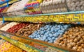 Istanbul, Turkey, May 02, 2023: Turkish delight and different sweets for sale at bazaar in Turkey