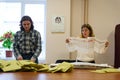 Istanbul, Turkey - 14 May 2023: Voting assistance officers open ballot papers during the vote count in Buyuk Esma school in the