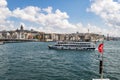 Istanbul, Turkey, Middle East, panoramic, view, Galata Tower, Bosphorus, Golden Horn, cruise, ship, aerial view Royalty Free Stock Photo