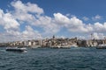 Istanbul, Turkey, Middle East, panoramic, view, Galata Tower, Bosphorus, Golden Horn, cruise, ship, aerial view Royalty Free Stock Photo