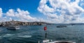 Istanbul, Turkey, Middle East, panoramic, view, Galata Tower, Bosphorus, Golden Horn, cruise, ship, aerial view Royalty Free Stock Photo