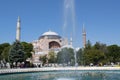 Istanbul, Turkey, Middle East, Hagia Sophia, Ayasofya, mosque, minaret, museum, Sultan Ahmet Park, public park, fountain Royalty Free Stock Photo