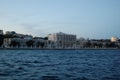 Istanbul (Turkey). Night cruise on the Bosphorus. Golden Horn. Illuminated Galata Bridge. Sunrise