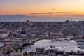 Istanbul, Turkey. 12-November-2018. Bosphorus river, Galata bridge and Haya Sofia after sunset Royalty Free Stock Photo