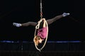 Circus acrobat practicing