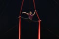 Circus acrobat practicing