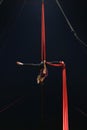 Circus acrobat practicing