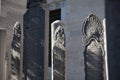 Istanbul turkey november 2018 - close up of some headstone, gravestone statue in the Cemetery Of The Suleymaniye Mosque