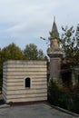 Hazreti Kaab mosque at the ancient walls of Constantinople. Istanbul. Turkey Royalty Free Stock Photo