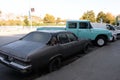 Old cars at an auto repair shop on Istanbul street Royalty Free Stock Photo