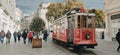 ÃÂ°stanbul Turkey November 20, 2020 - Taksim-Tunel Nostalgia Tramway, Istanbul, Turkey Royalty Free Stock Photo